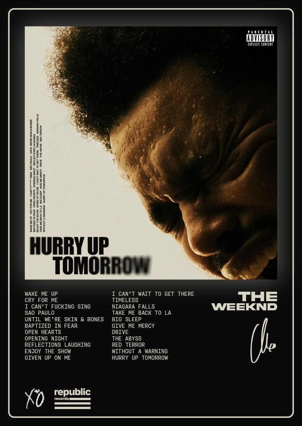Weeknd Poster | Hurry up tomorrow album